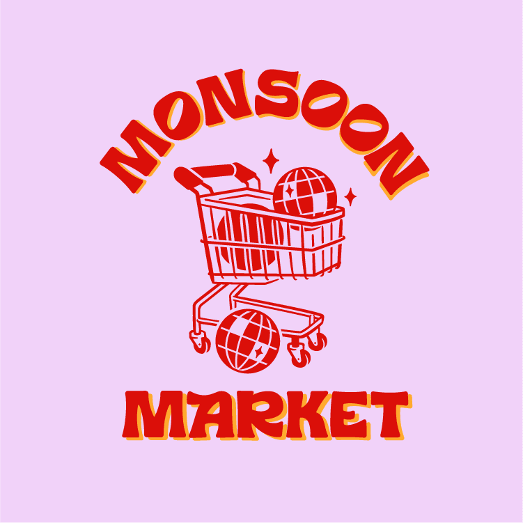 Monsoon Market Phoenix Disco Ball Shopping Cart Logo